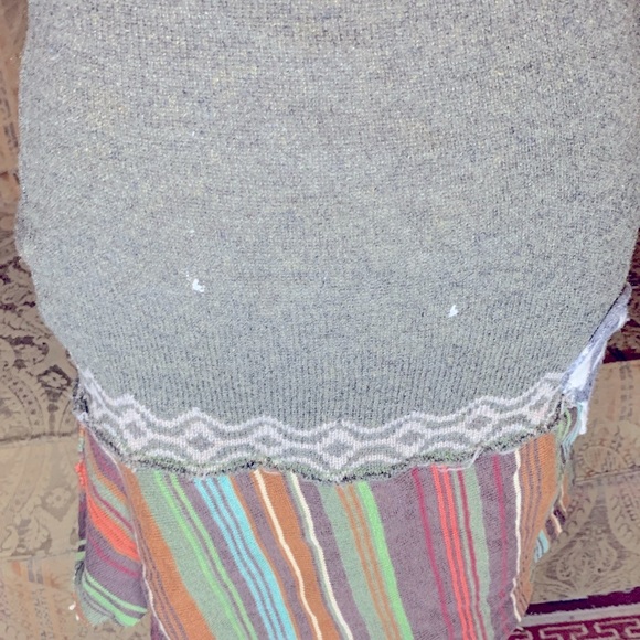 Fairy Grunge Wool BOHO Multicolor Knit Mni Dress Tunic Layering Warm Fall Medium - Picture 10 of 12
